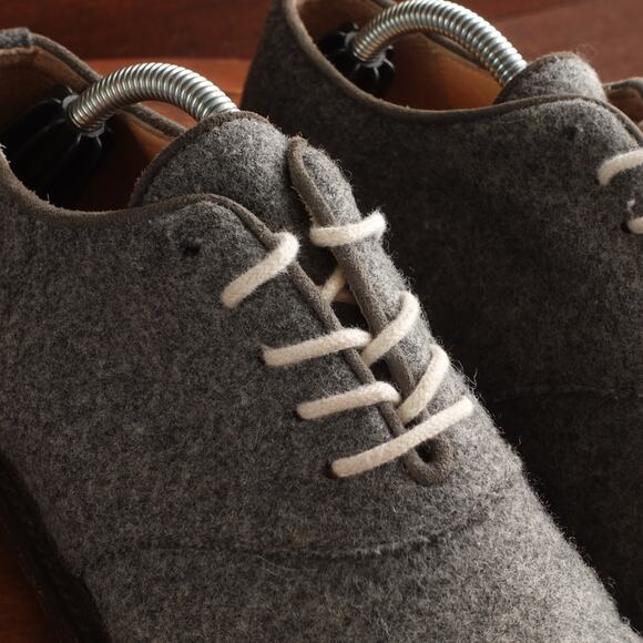 Band of Outsiders Oxfords Womens SZ EU 39 US 8.5-9 Gray Felted Wool Shoes Italy - Picture 5 of 14